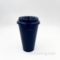 Dubbele wand PP reismok 16 oz 500 ml plastic bekers herbruikbare koffiekopje met deksels